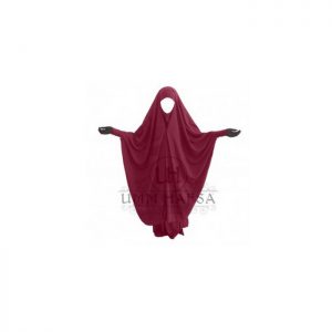 Jilbab à Clips 2 pièces Umm Hafsa Rouge Bordeaux