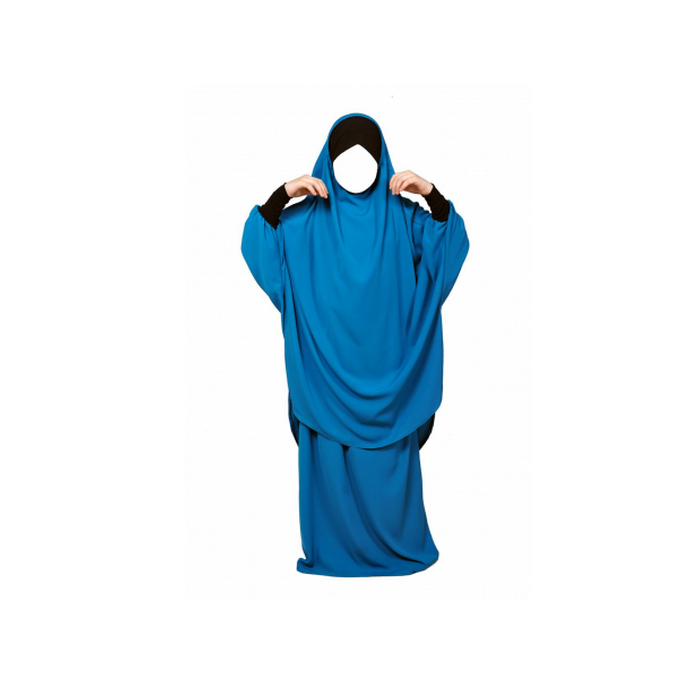 Jilbeb fillette Mouhajiroun jupe turquoise