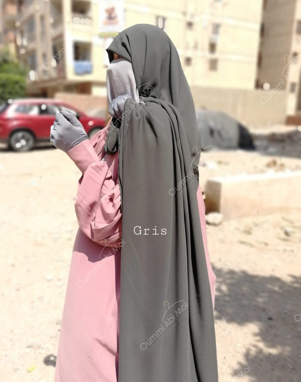 maxi hijab rectangulaire en mousseline royale