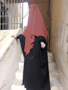 abaya Saoudienne Bint.a wool peach noir
