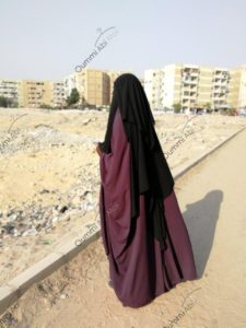 Niqab 3 voiles 1m50 Noir