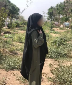 abaya à,manches bouffantes mini olive