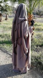 Niqab 3 voiles Taupe bint.a