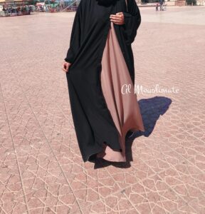 Abaya kimono Saphir dar al iman noir