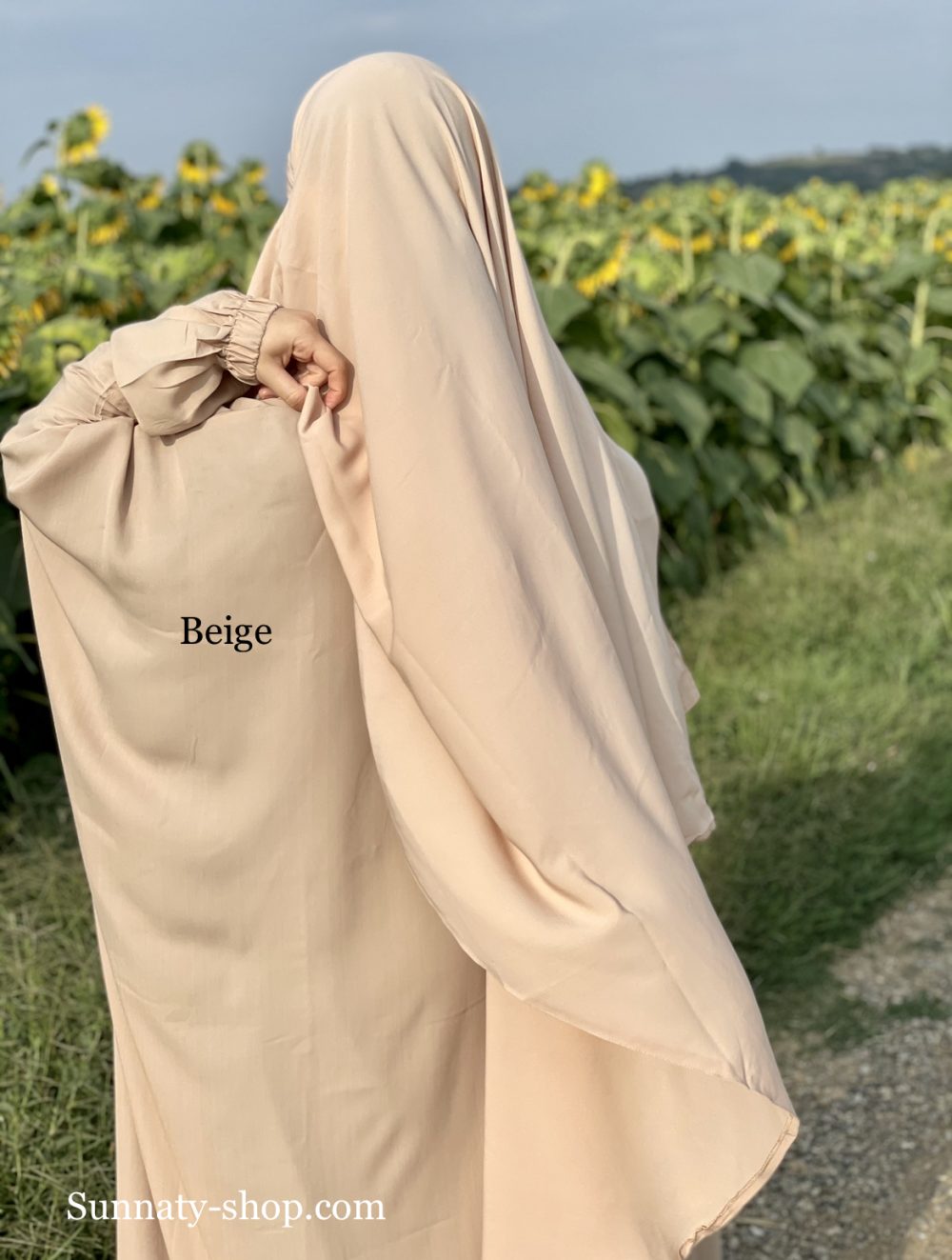 Abaya à manches droites dar al iman beige