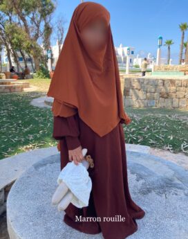 abaya mini bint.a marron rouille