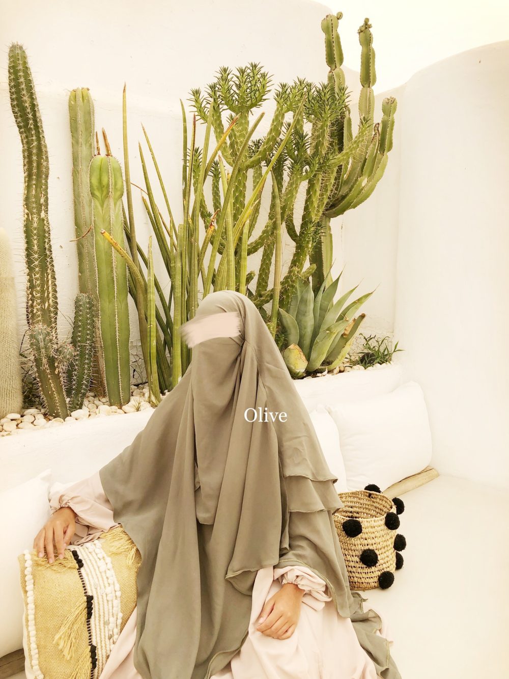 Half niqab dar al iman à nouer olive