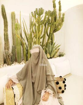 Half niqab dar al iman à nouer olive