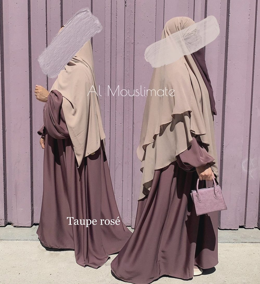 abaya russia nidha taupe rosé dar al iman al mouslimate