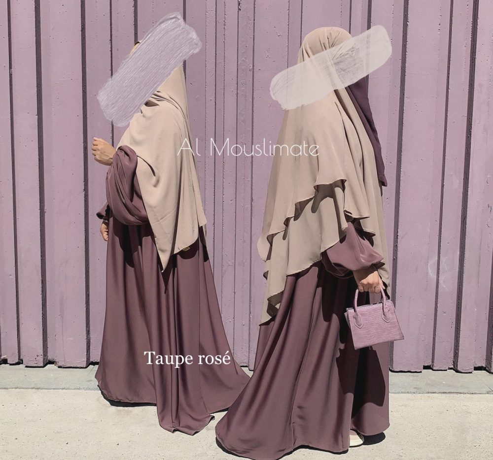 abaya russia nidha taupe rosé dar al iman al mouslimate