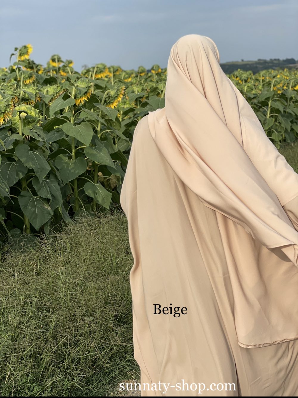 Abaya à manche droites Dar al iman & maxi khimar bint.a beige