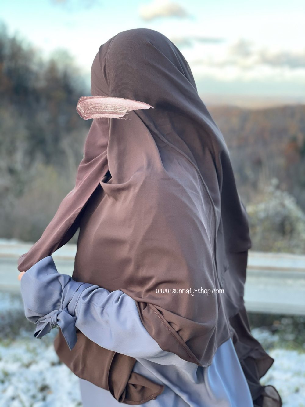 abaya hana alnysa khimar 2 voiles taupe half niqab taupe