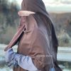 abaya hana alnysa khimar 2 voiles taupe half niqab taupe