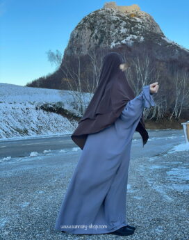 abaya hana alnysa khimar 2 voiles taupe half niqab taupe