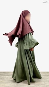 Abaya Mini Caly Manches Évasées olive