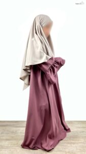 Abaya Mini Caly Manches Évasées rose parme