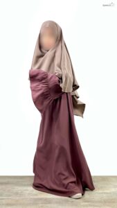 Abaya Mini Caly Manches Évasées taupe rosé
