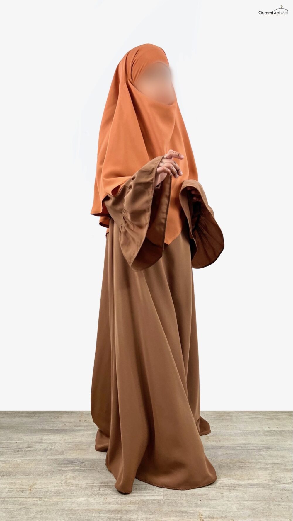 Abaya Mini Caly Manches Évasées camel