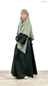 Abaya Mini Caly Manches Évasées kaki