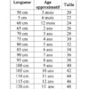 Tailles Qamis émirati enfant